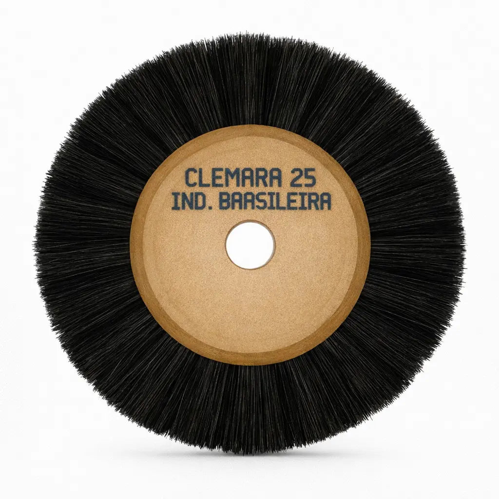 Escova Circular de Cauda – Cerda Natural (70 mm | 3 carreiras) Clemara